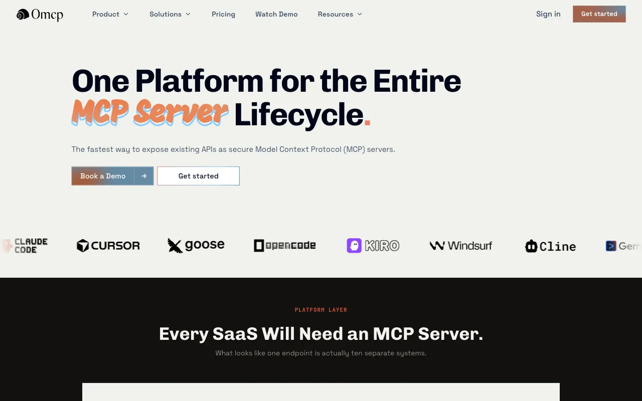 0mcp homepage preview