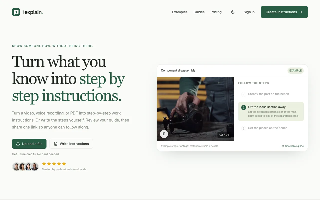 1explain homepage preview