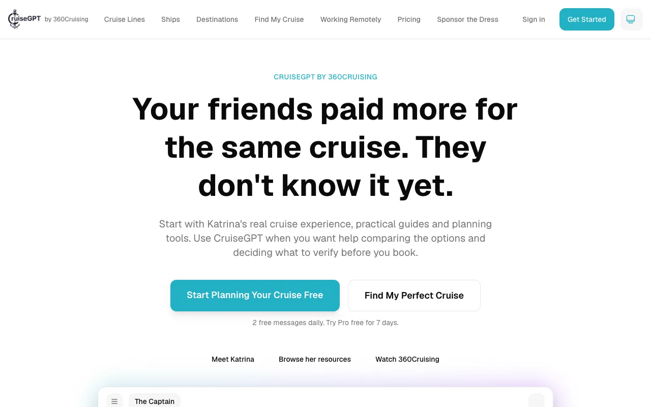 CruiseGPT homepage preview