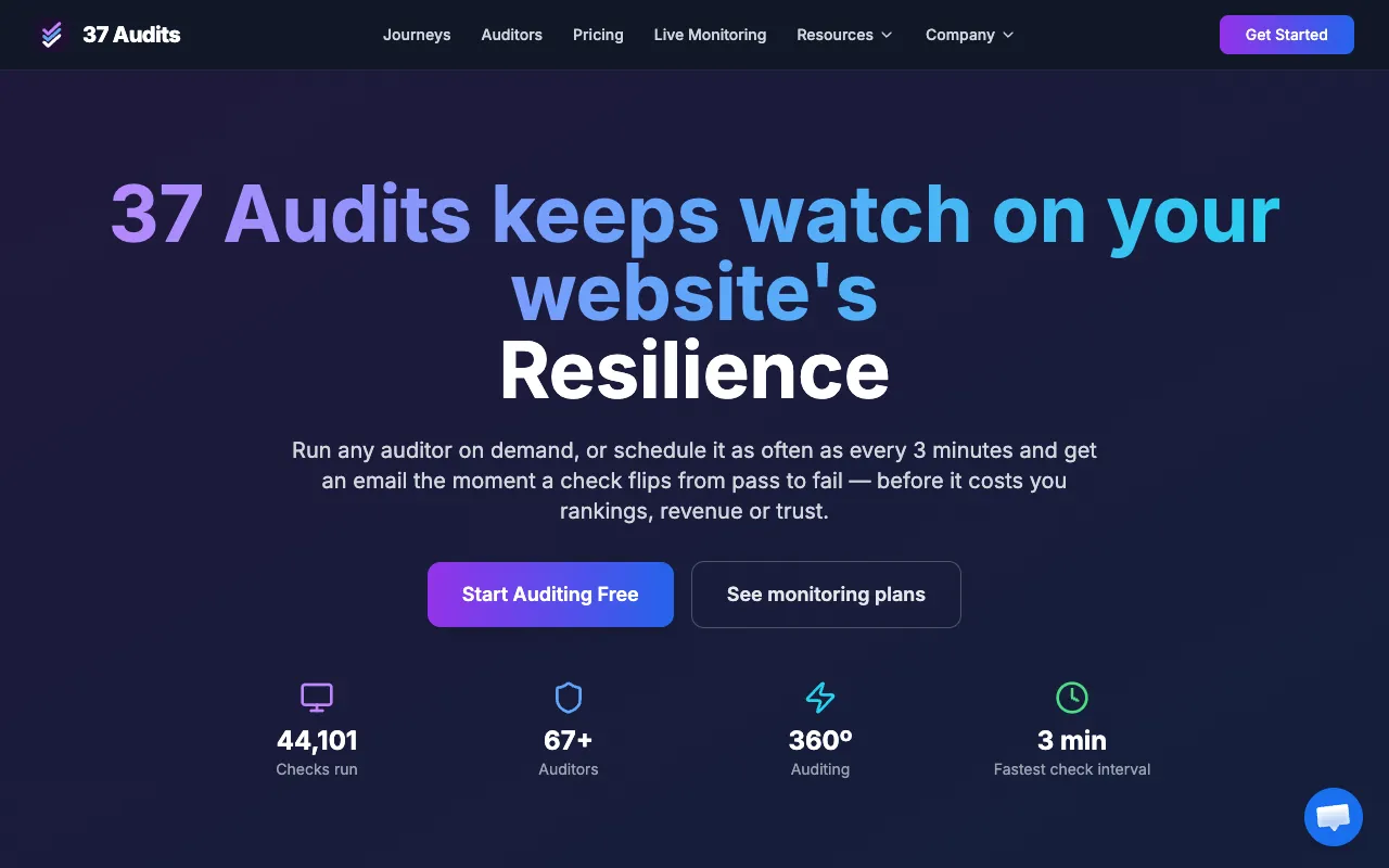 37 Audits homepage preview