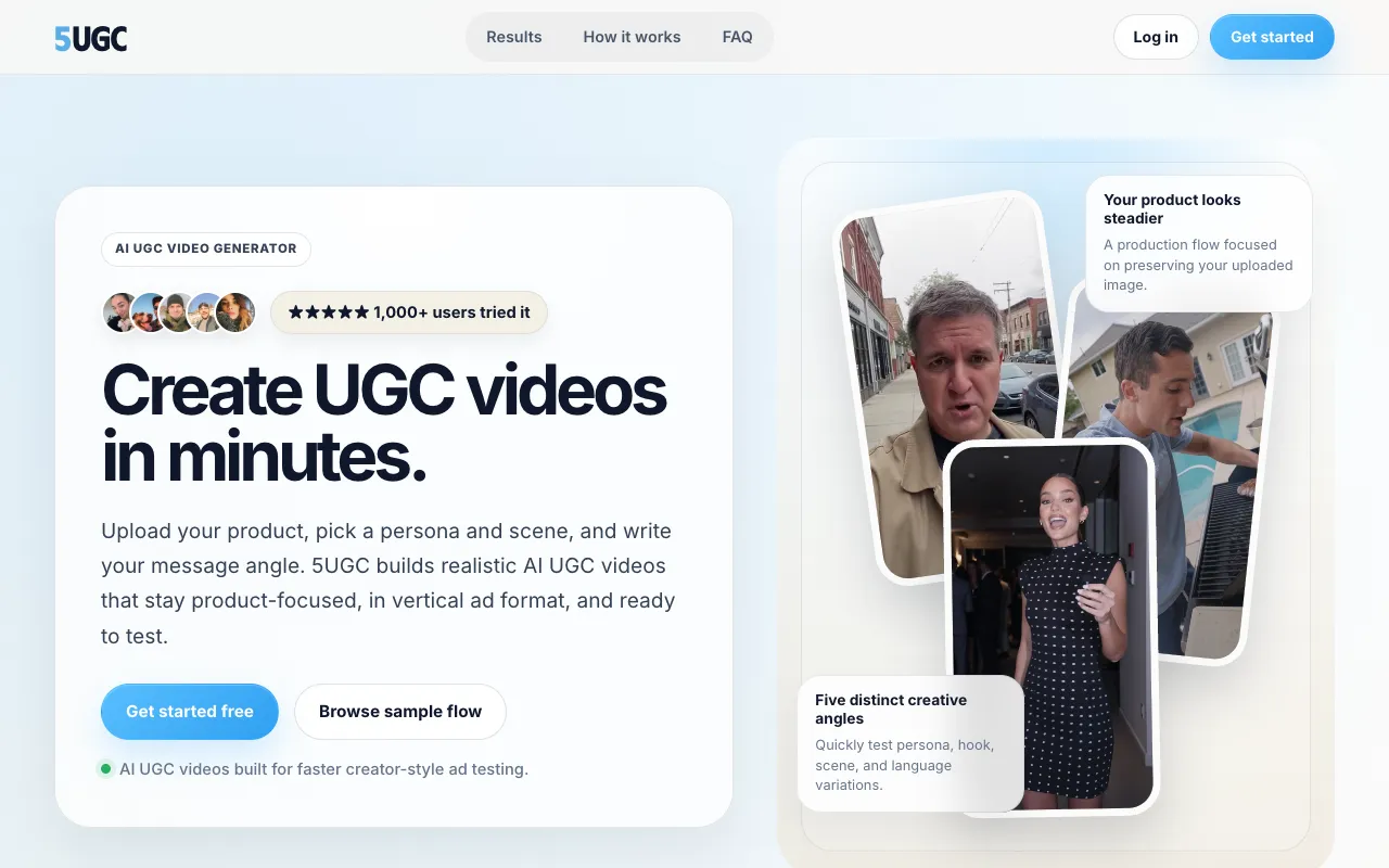 5UGC homepage preview
