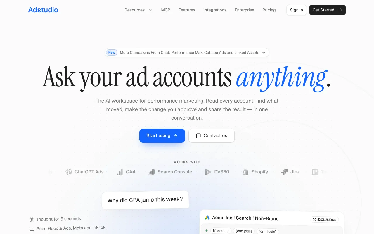 Adstudio homepage preview