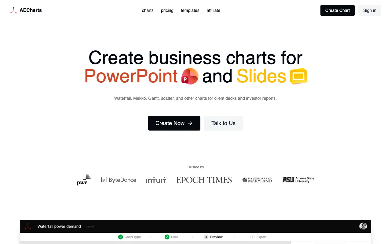 AECharts homepage preview