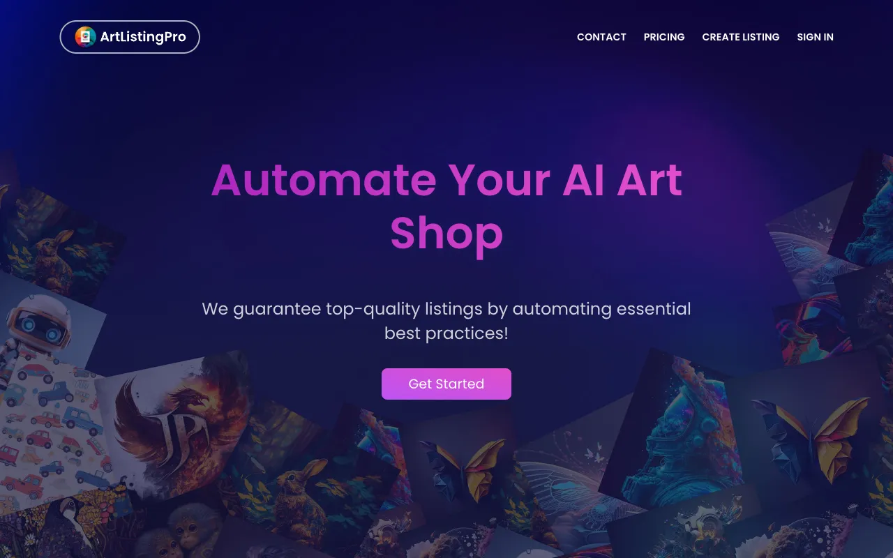 ArtListingPro homepage preview