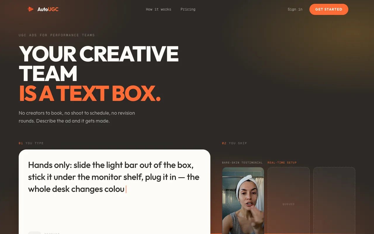 AutoUGC homepage preview