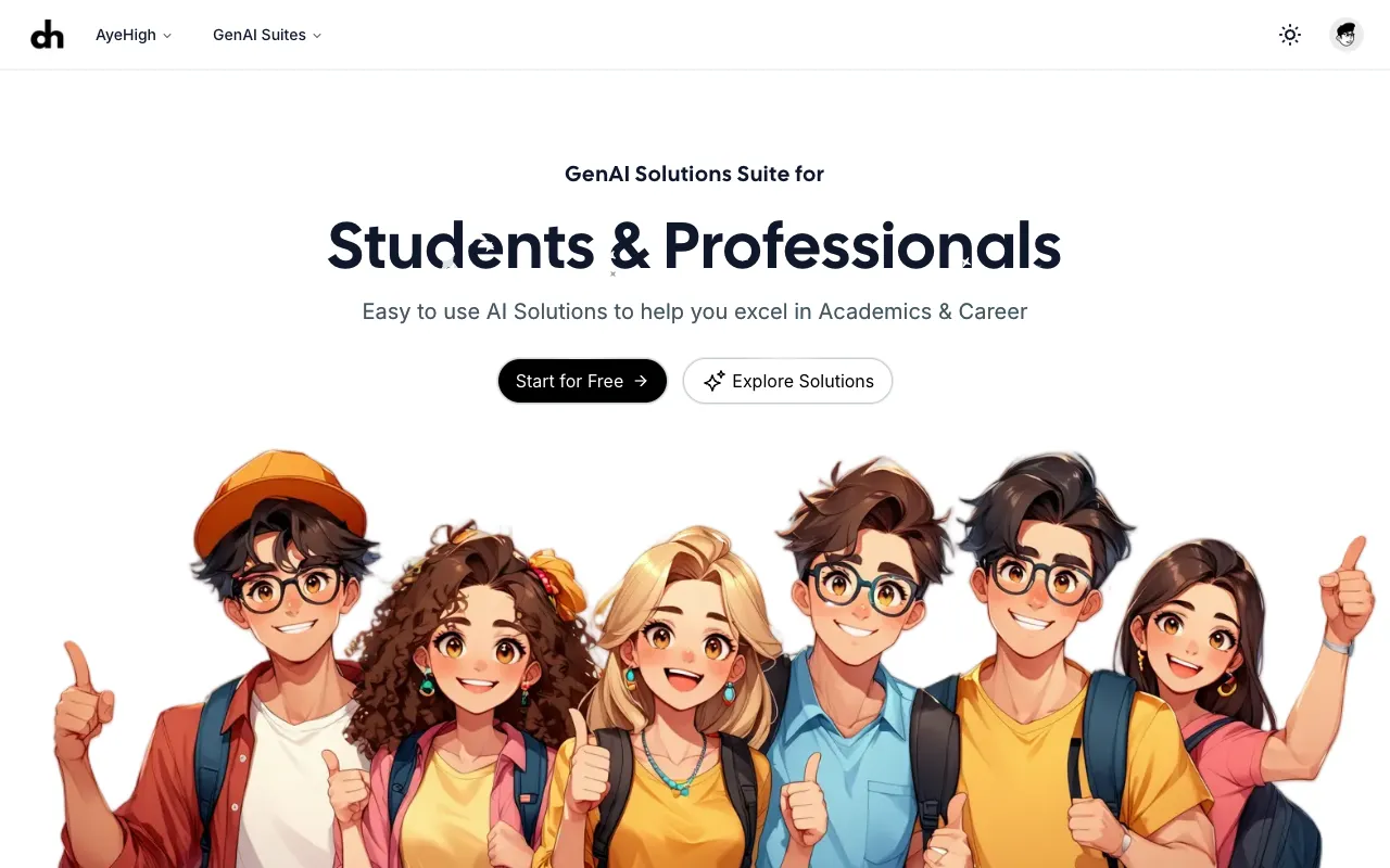 AyeHigh homepage preview