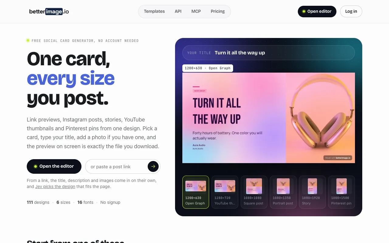 betterimage.io homepage preview