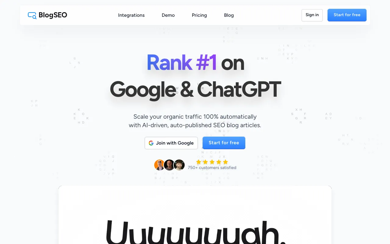 BlogSEO homepage preview
