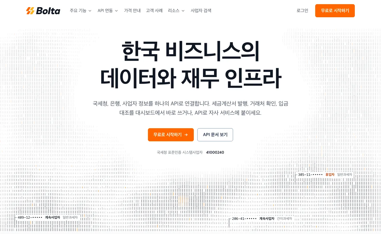 Bolta homepage preview