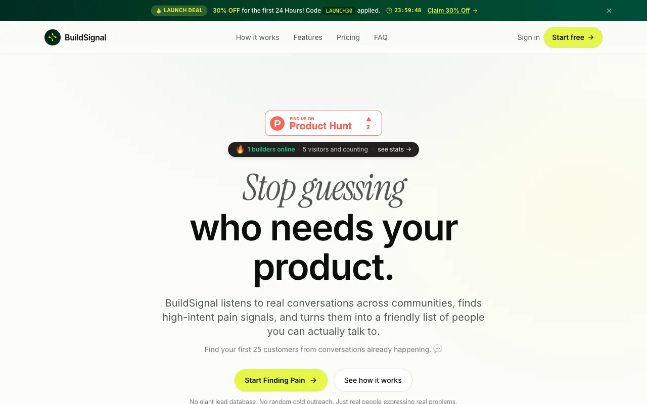 BuildSignal 官网预览