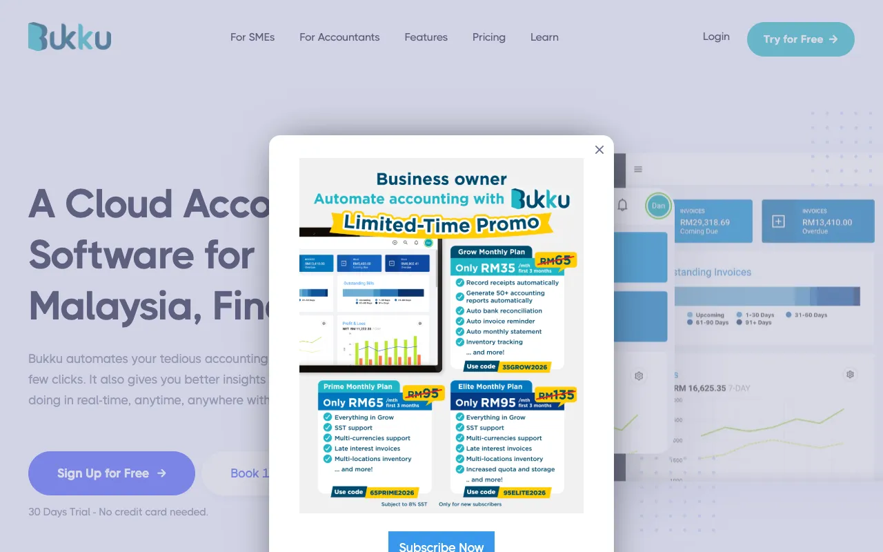 Bukku homepage preview