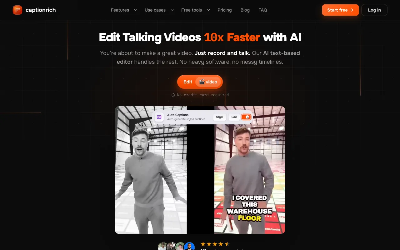 captionrich homepage preview