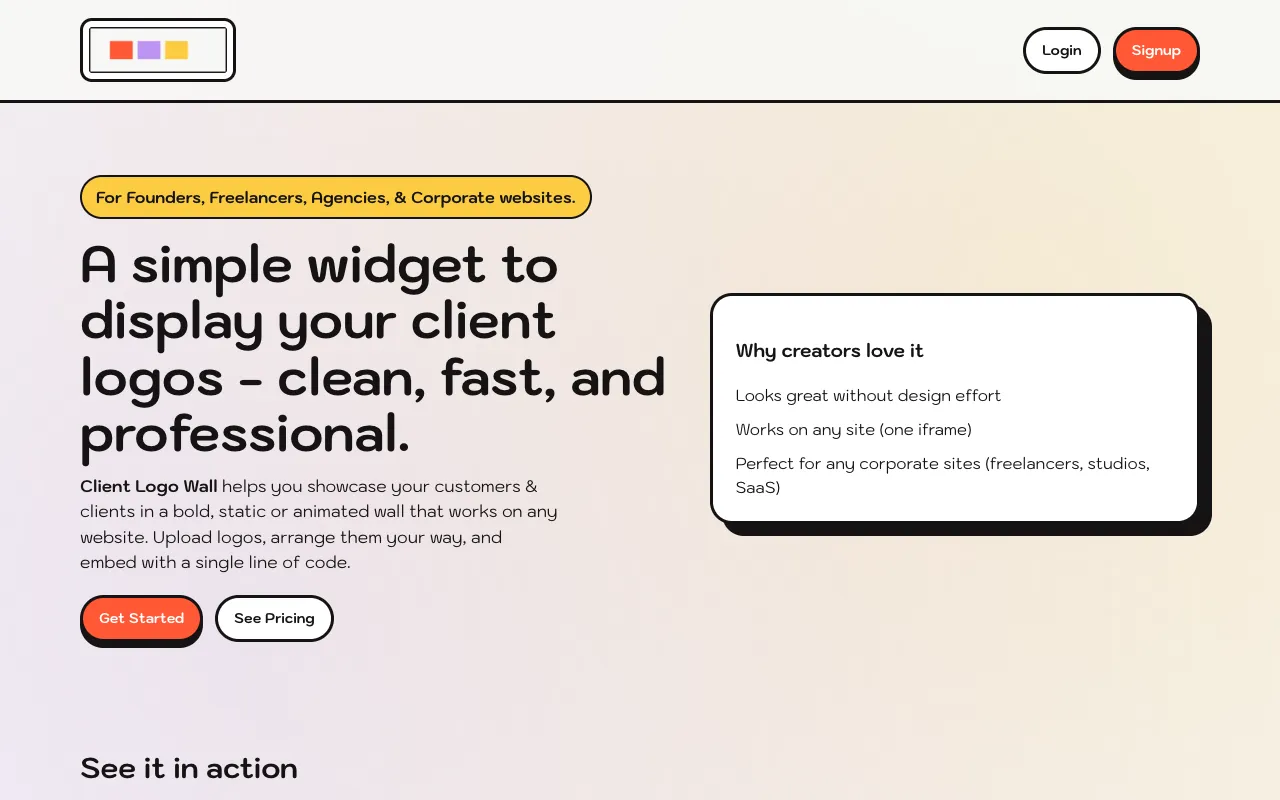 Client Logo Wall homepage preview