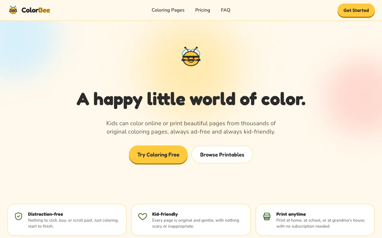 ColorBee homepage preview
