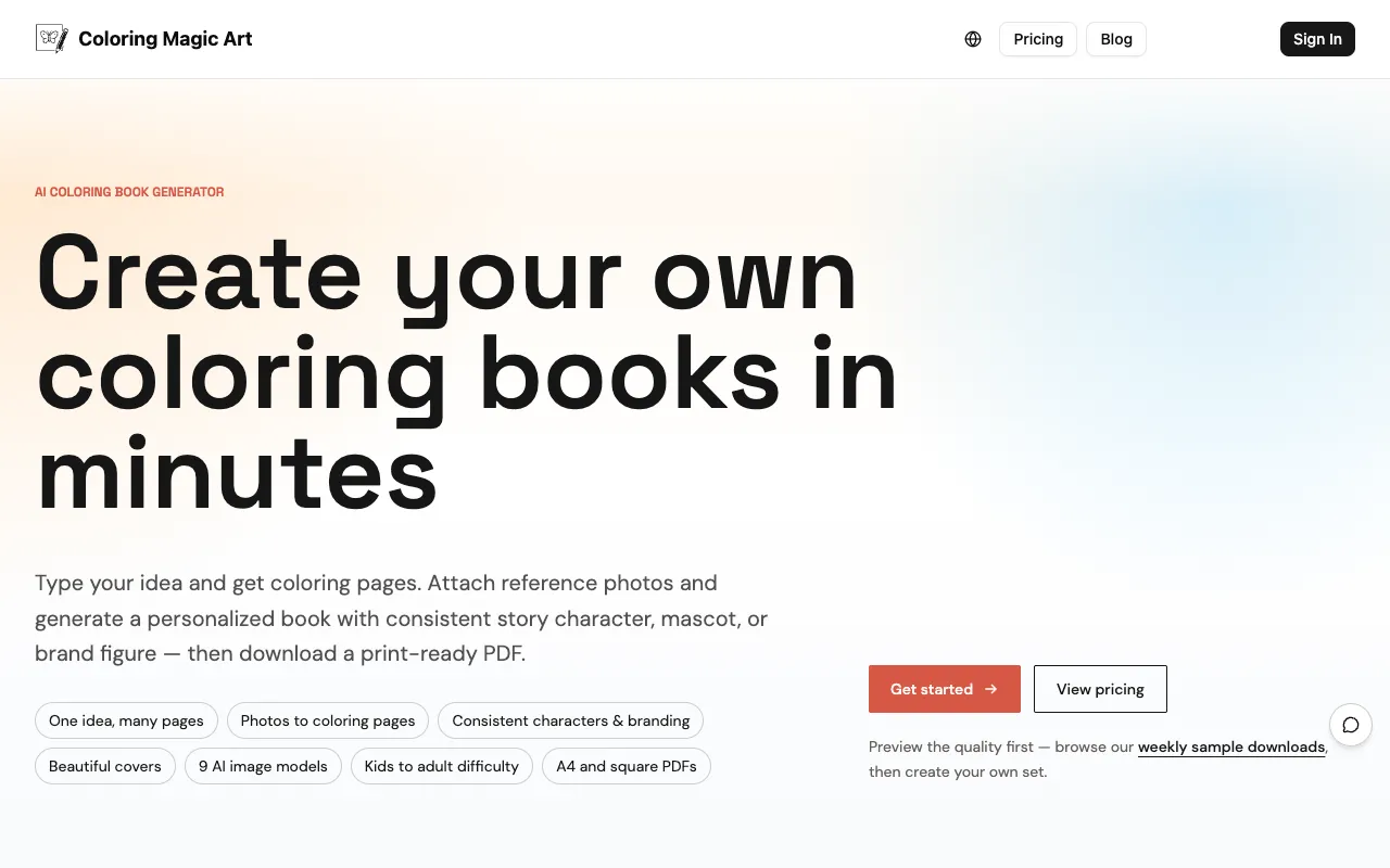 Coloring Magic Art homepage preview