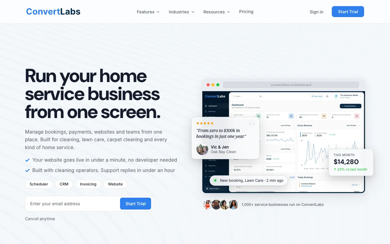 ConvertLabs homepage preview