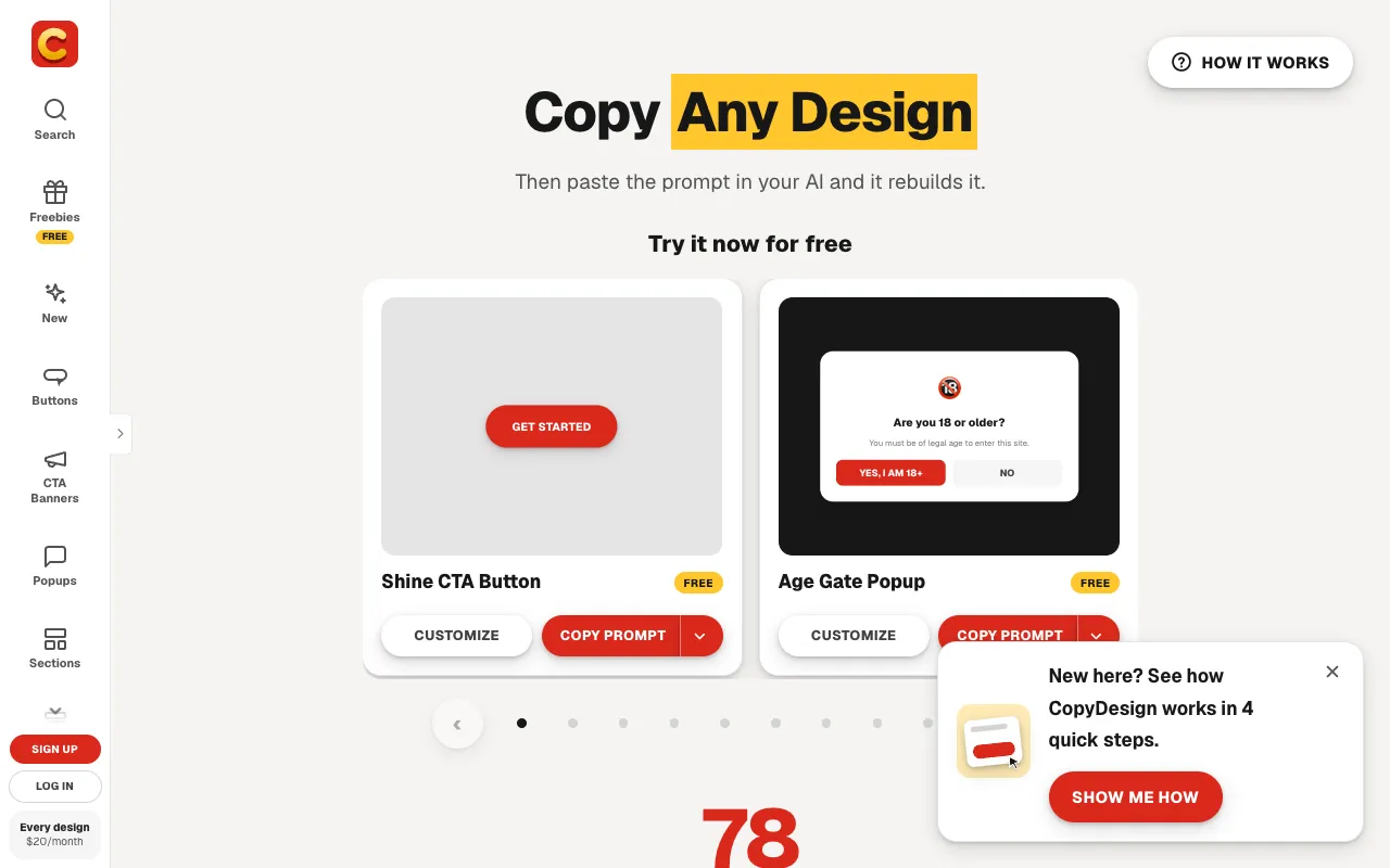 CopyDesign homepage preview