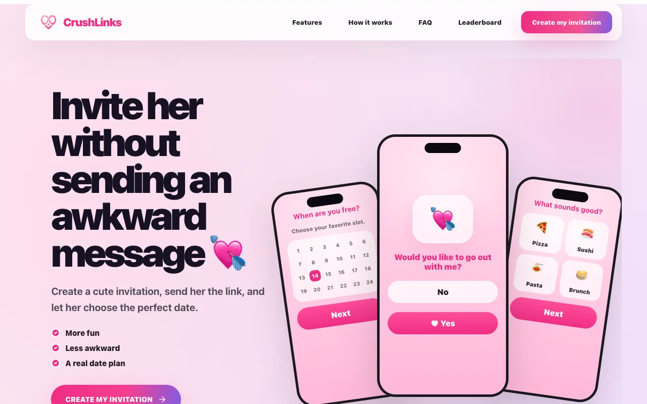 CrushLinks homepage preview