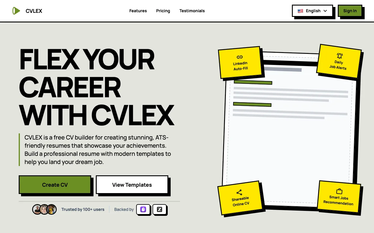 CVLEX homepage preview