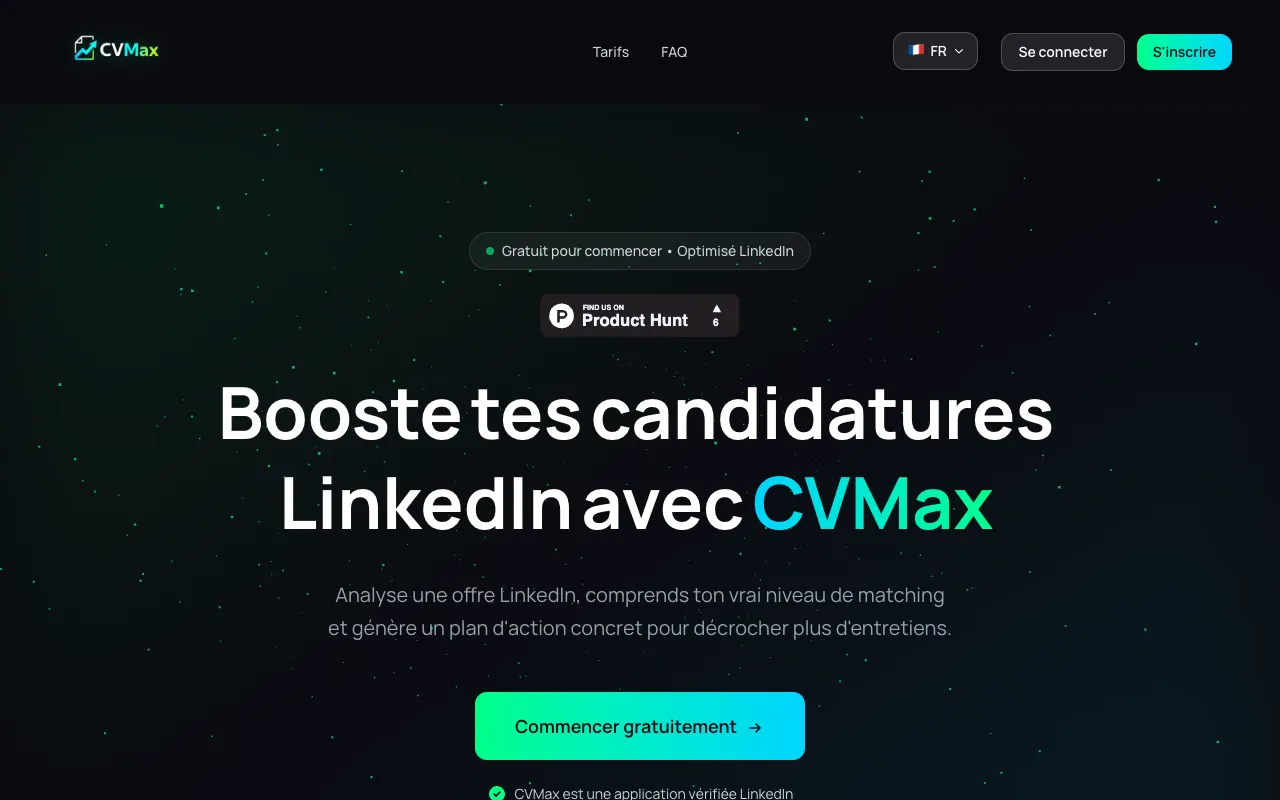 CVMax homepage preview