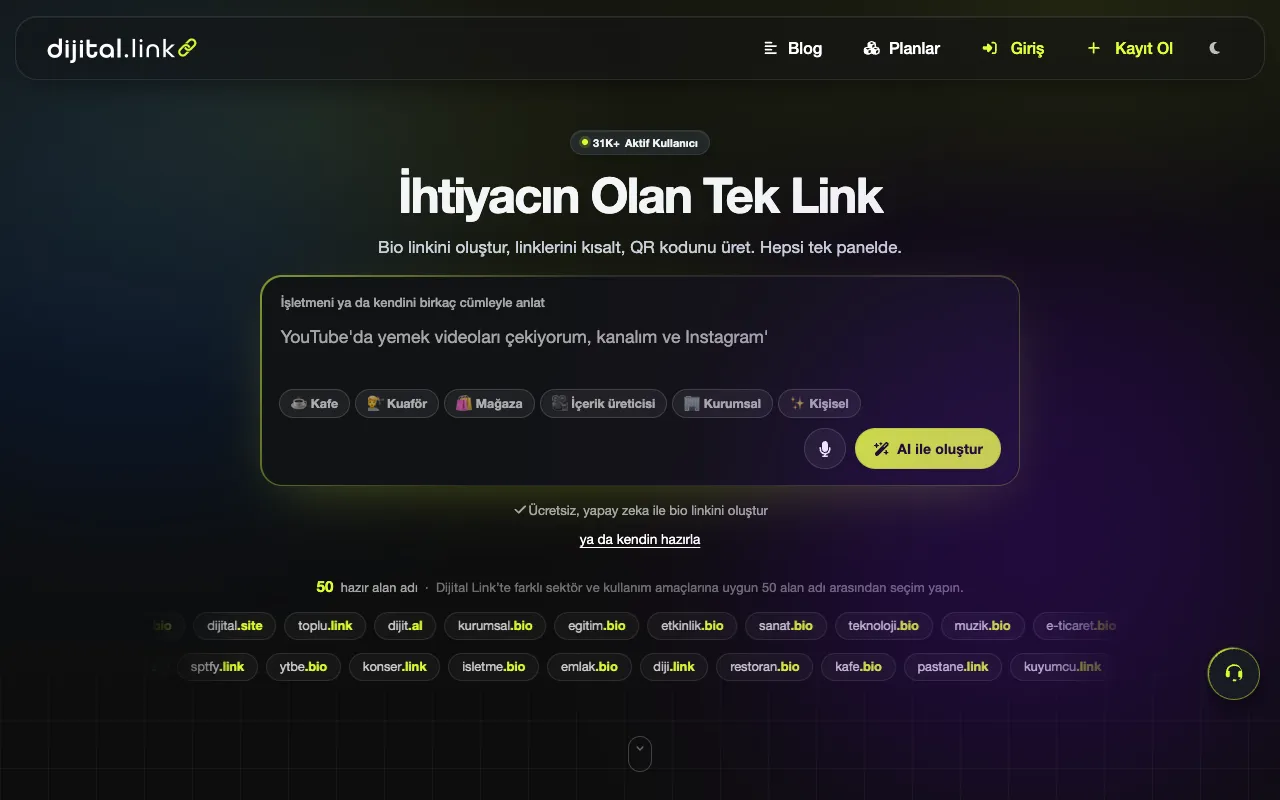 Dijital Link homepage preview