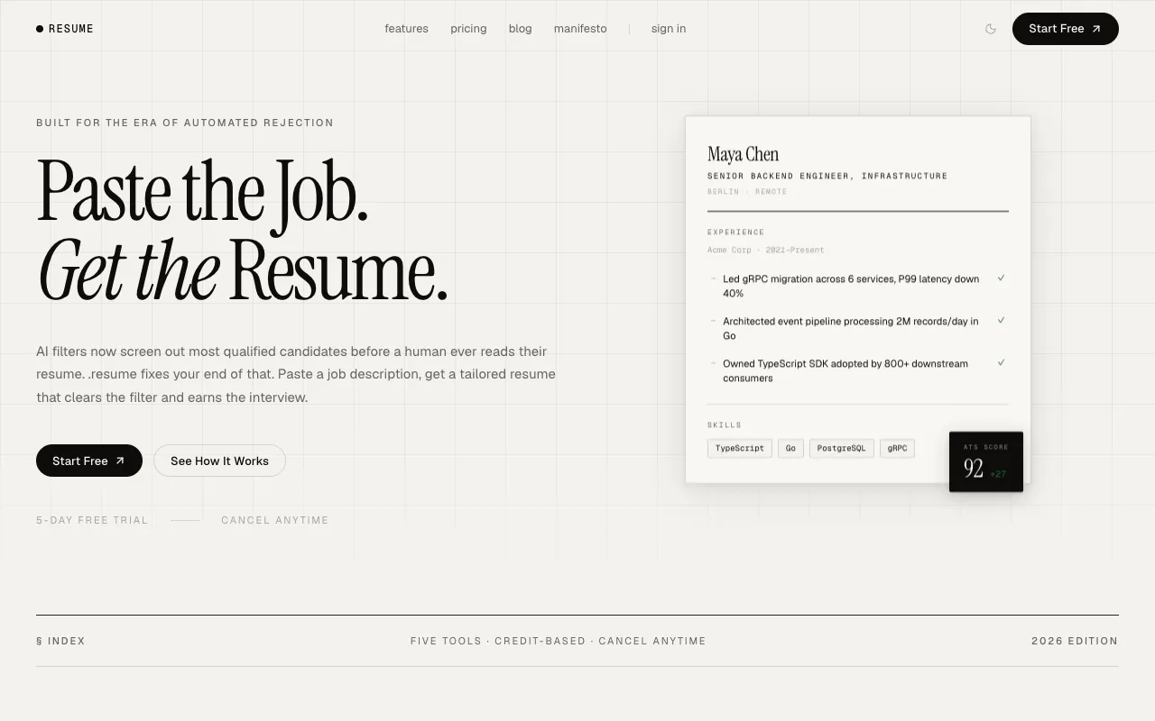 .resume 官网预览
