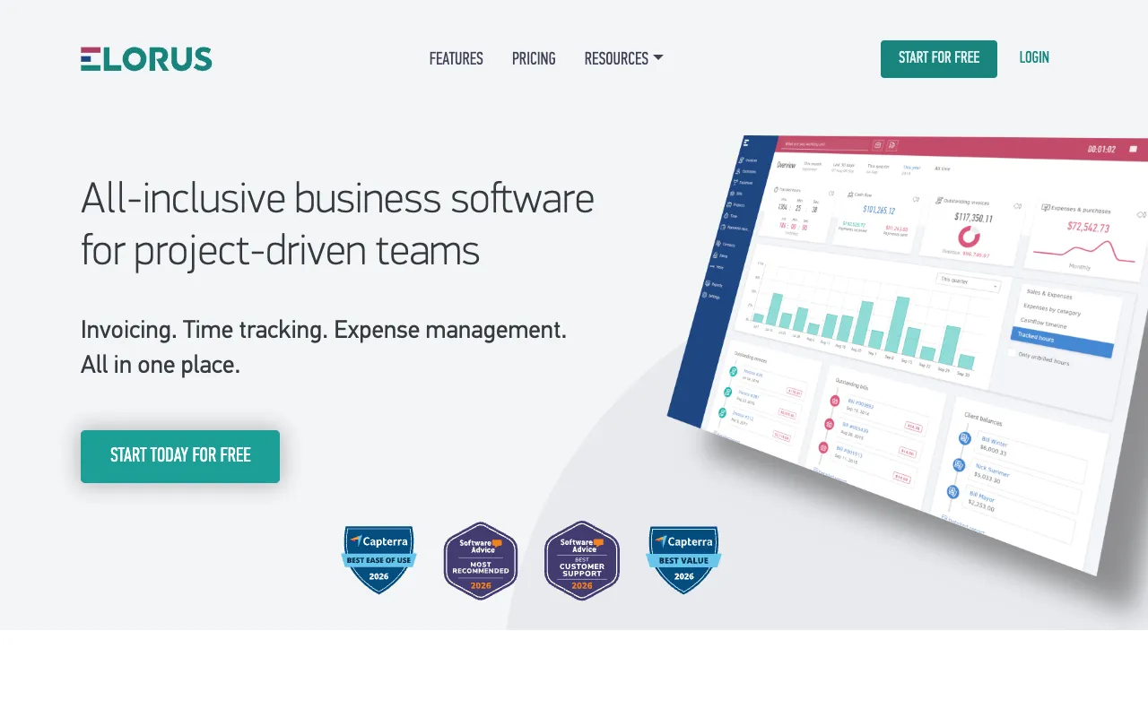 Elorus homepage preview