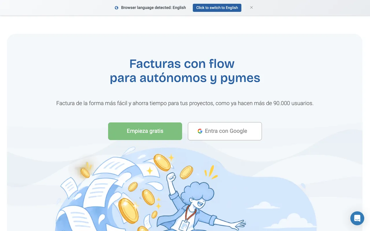 FacturaDirecta homepage preview