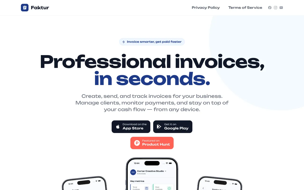 Faktur homepage preview