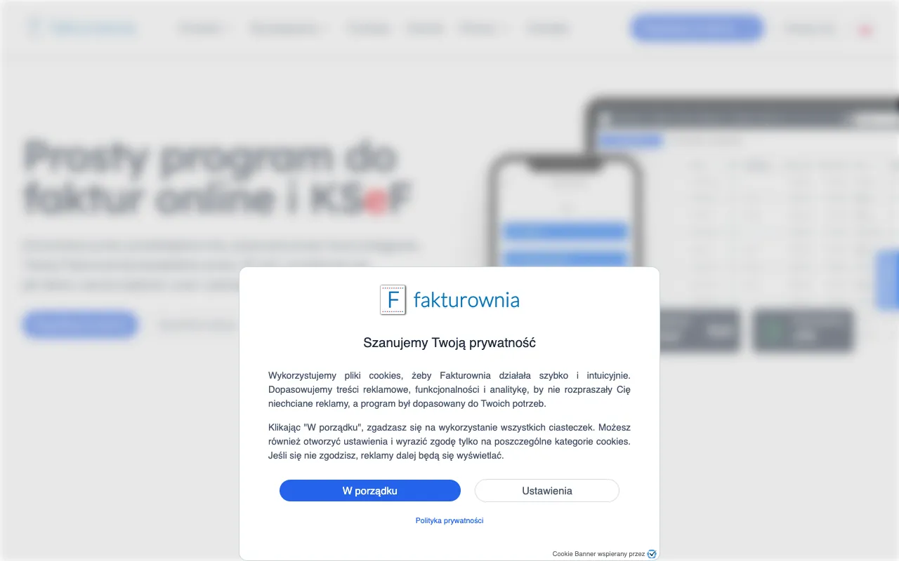 Fakturownia homepage preview
