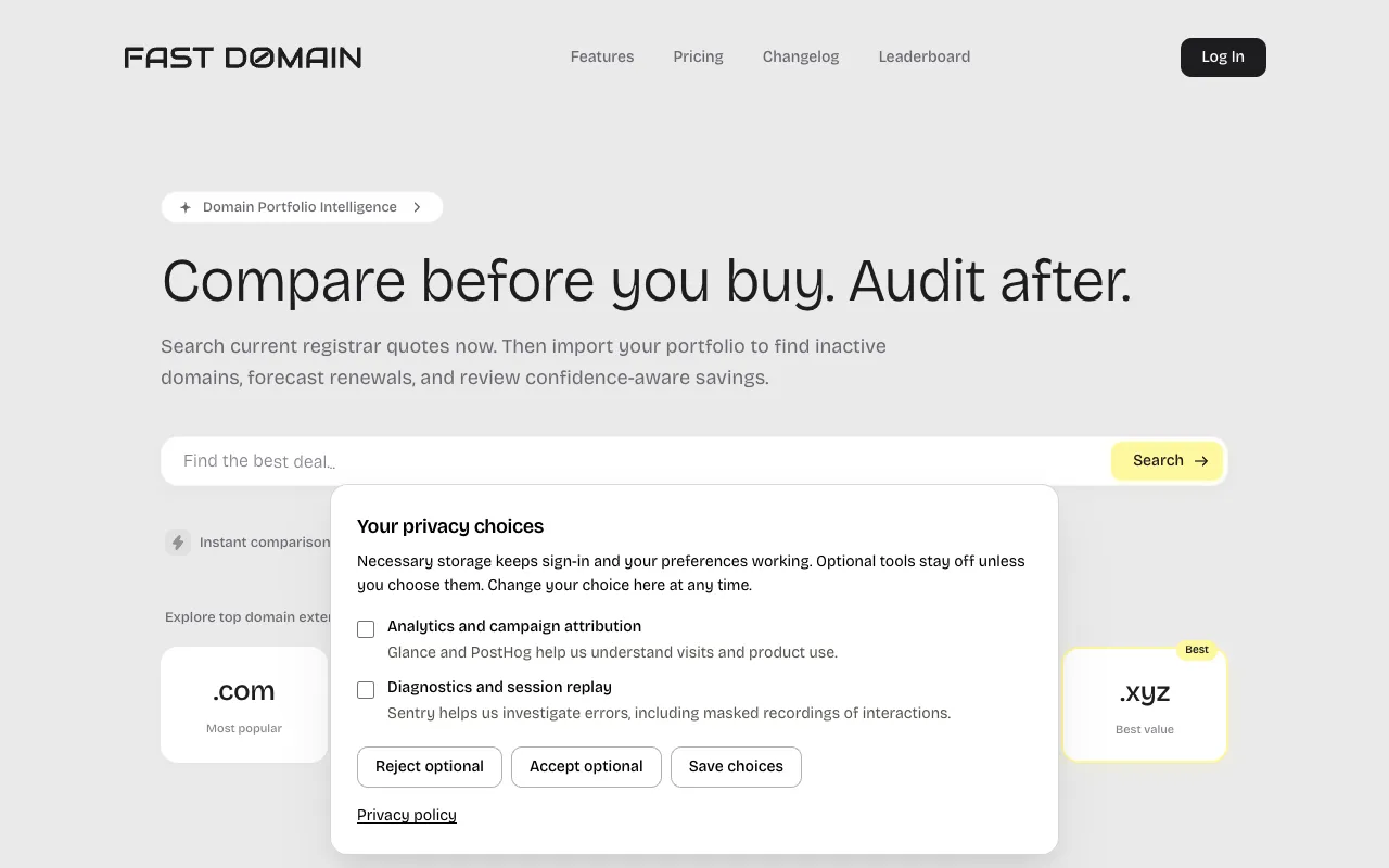 FastDomain homepage preview