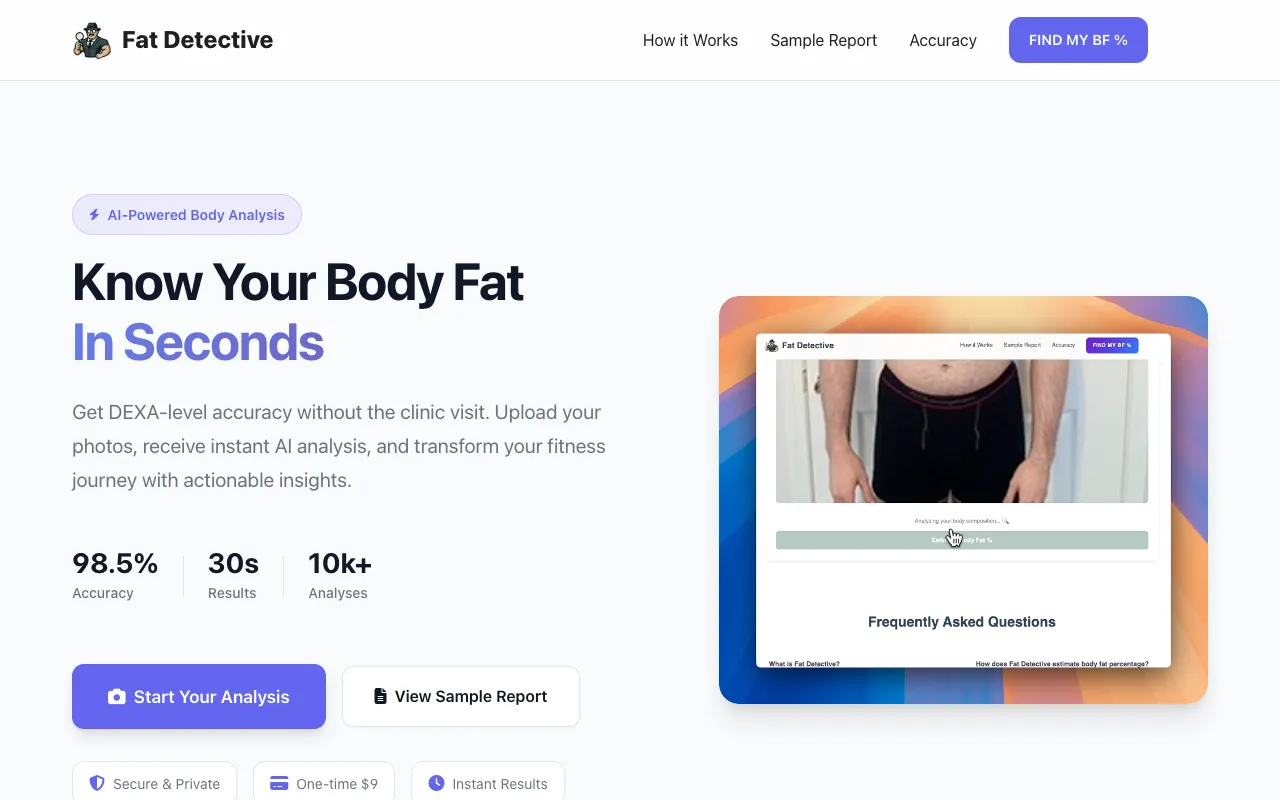 Fat Detective homepage preview