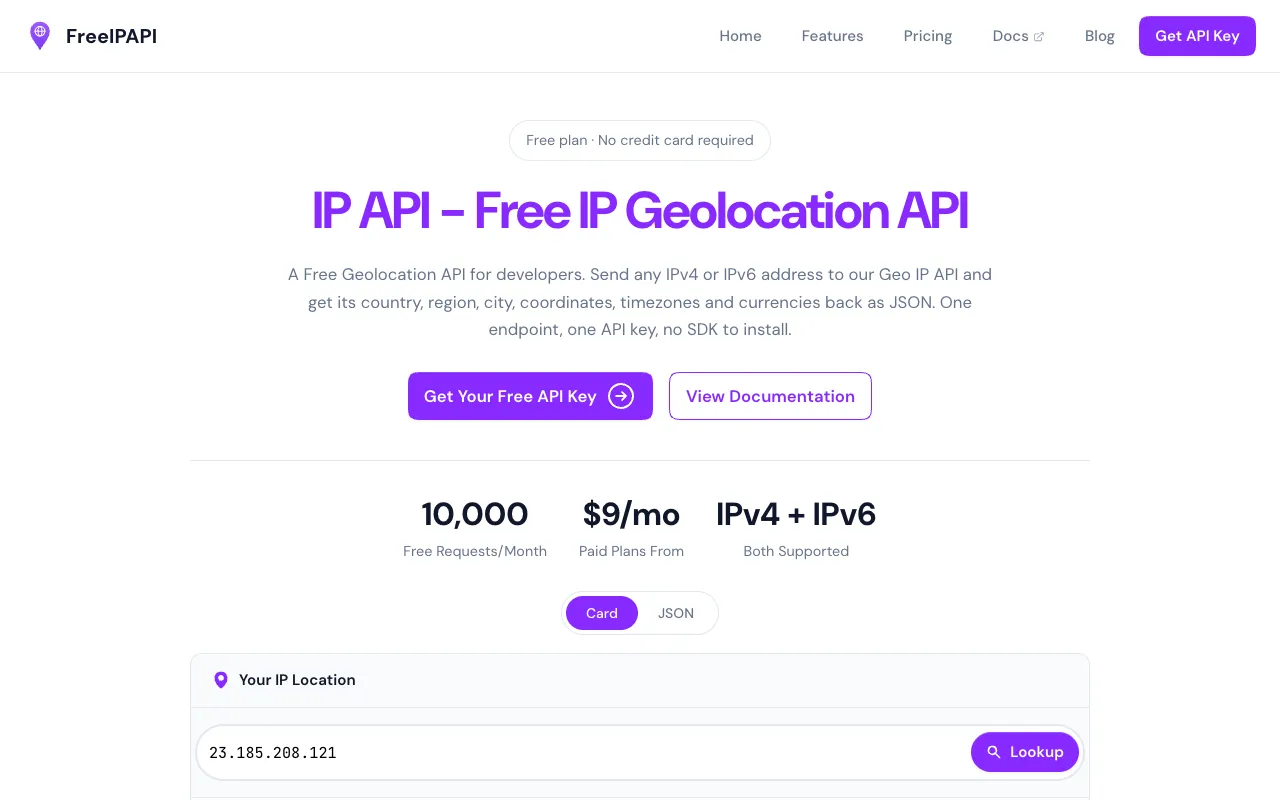 FreeIPAPI 官网预览