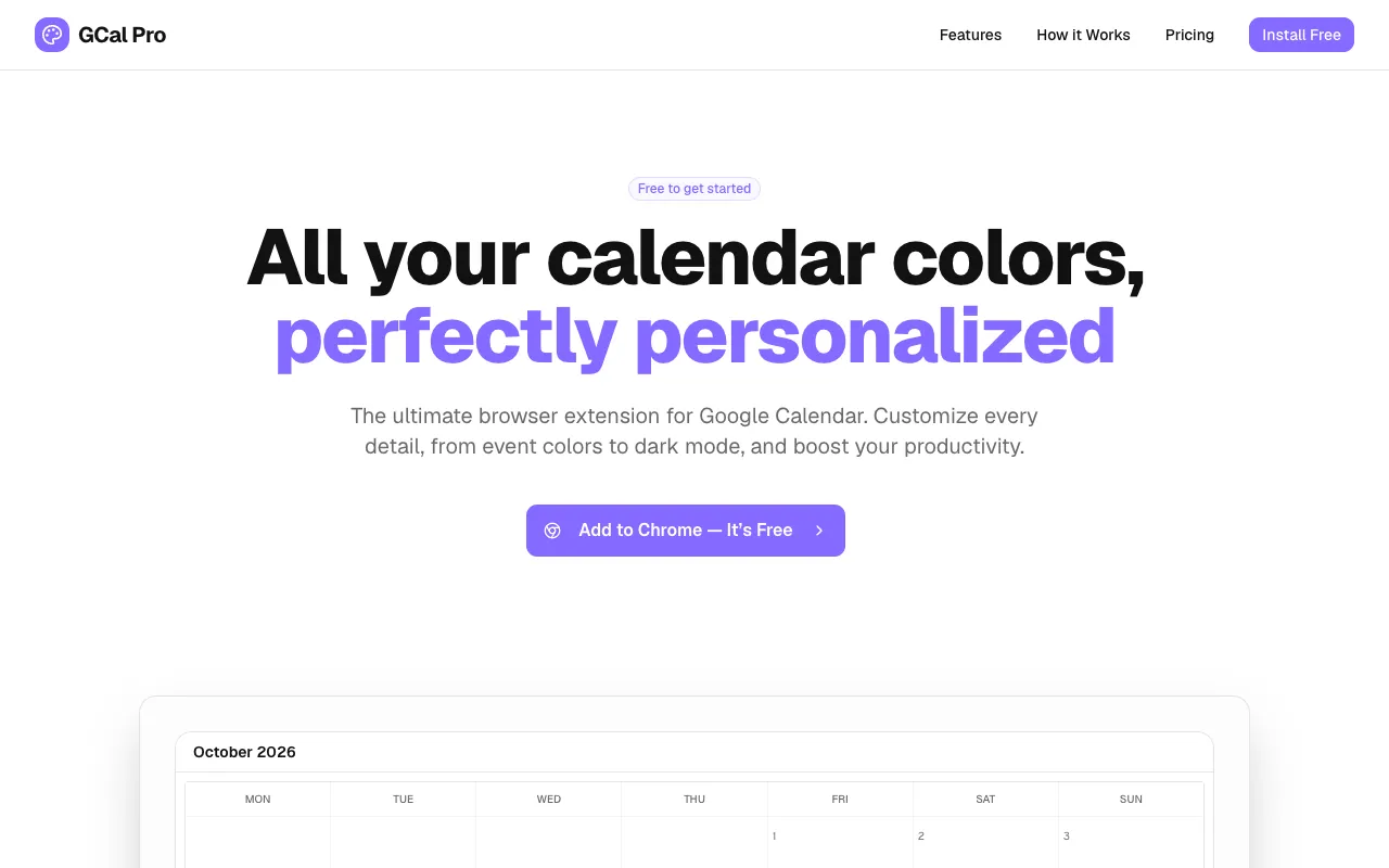 GCal Pro 官网预览