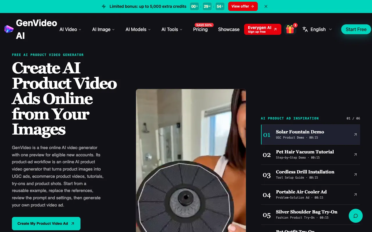 GenVideo AI 官网预览