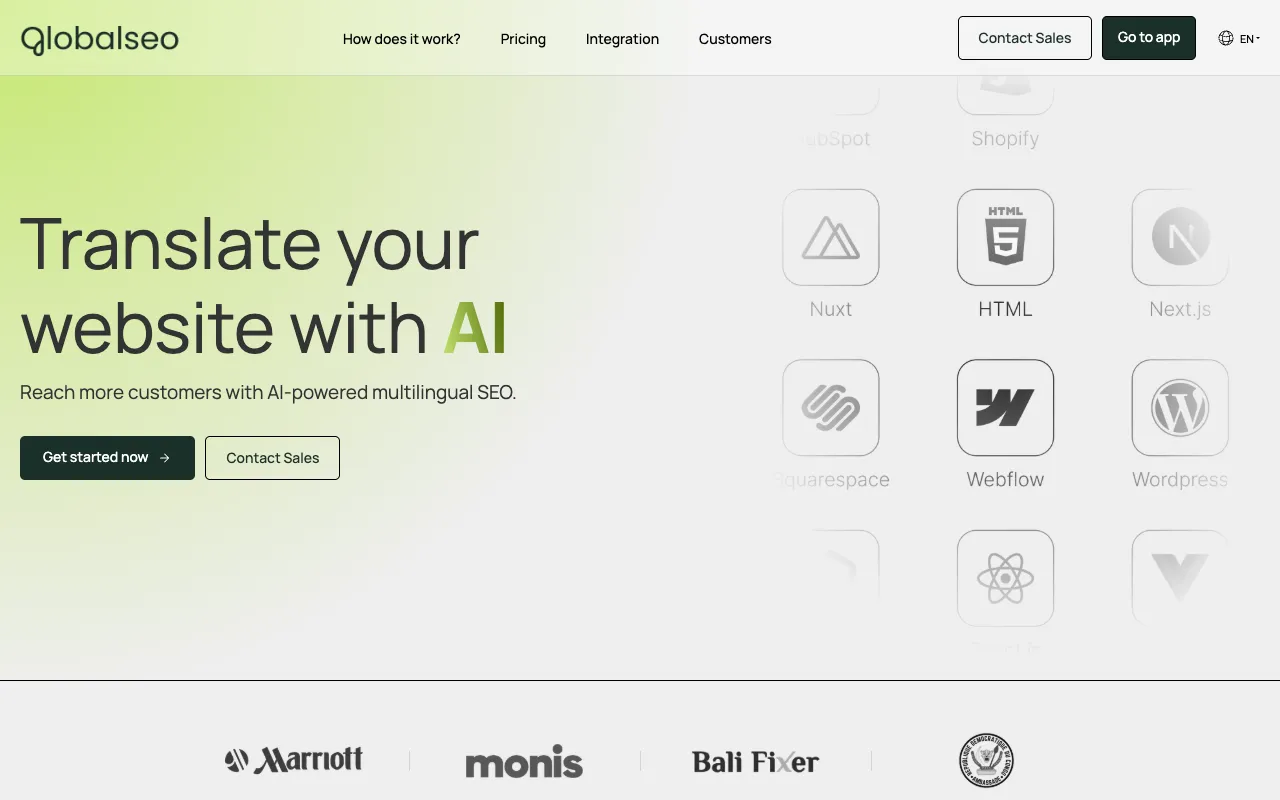 Global SEO homepage preview