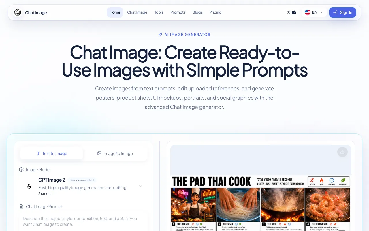 Chat Image homepage preview