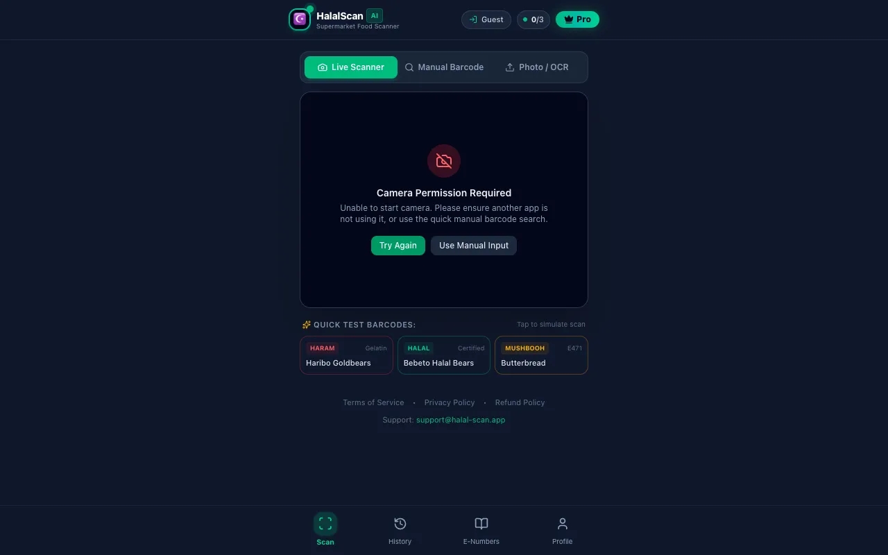 HalalScan homepage preview