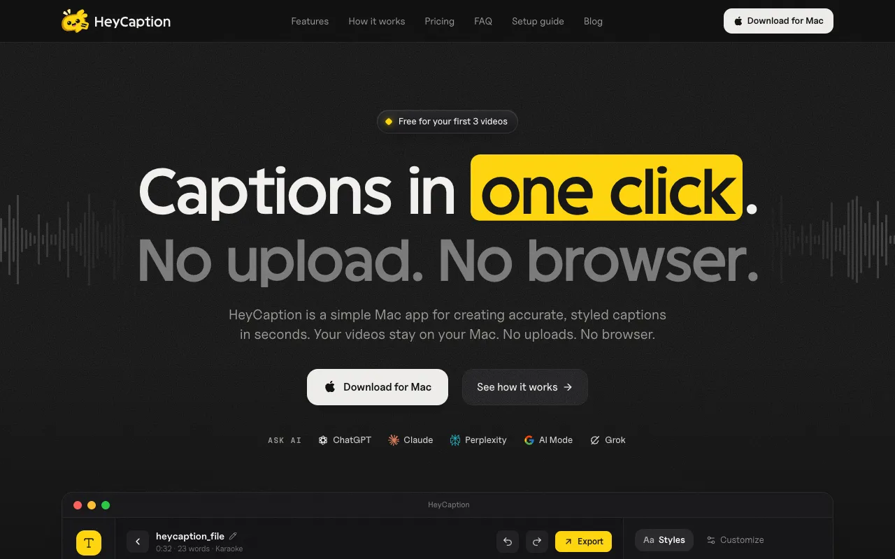 HeyCaption 官网预览
