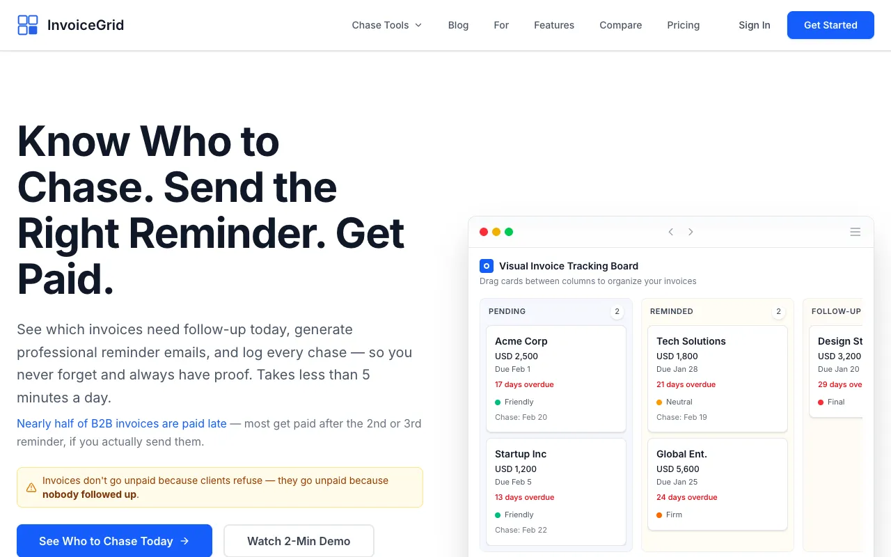 InvoiceGrid homepage preview