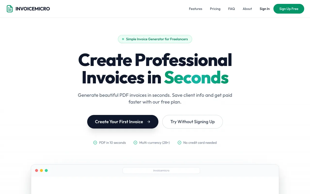 invoicemicro homepage preview
