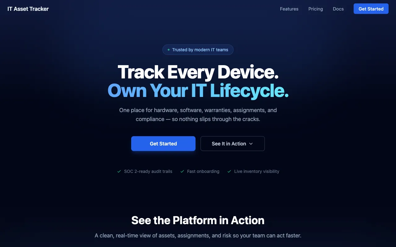 IT Asset Tracker 官网预览