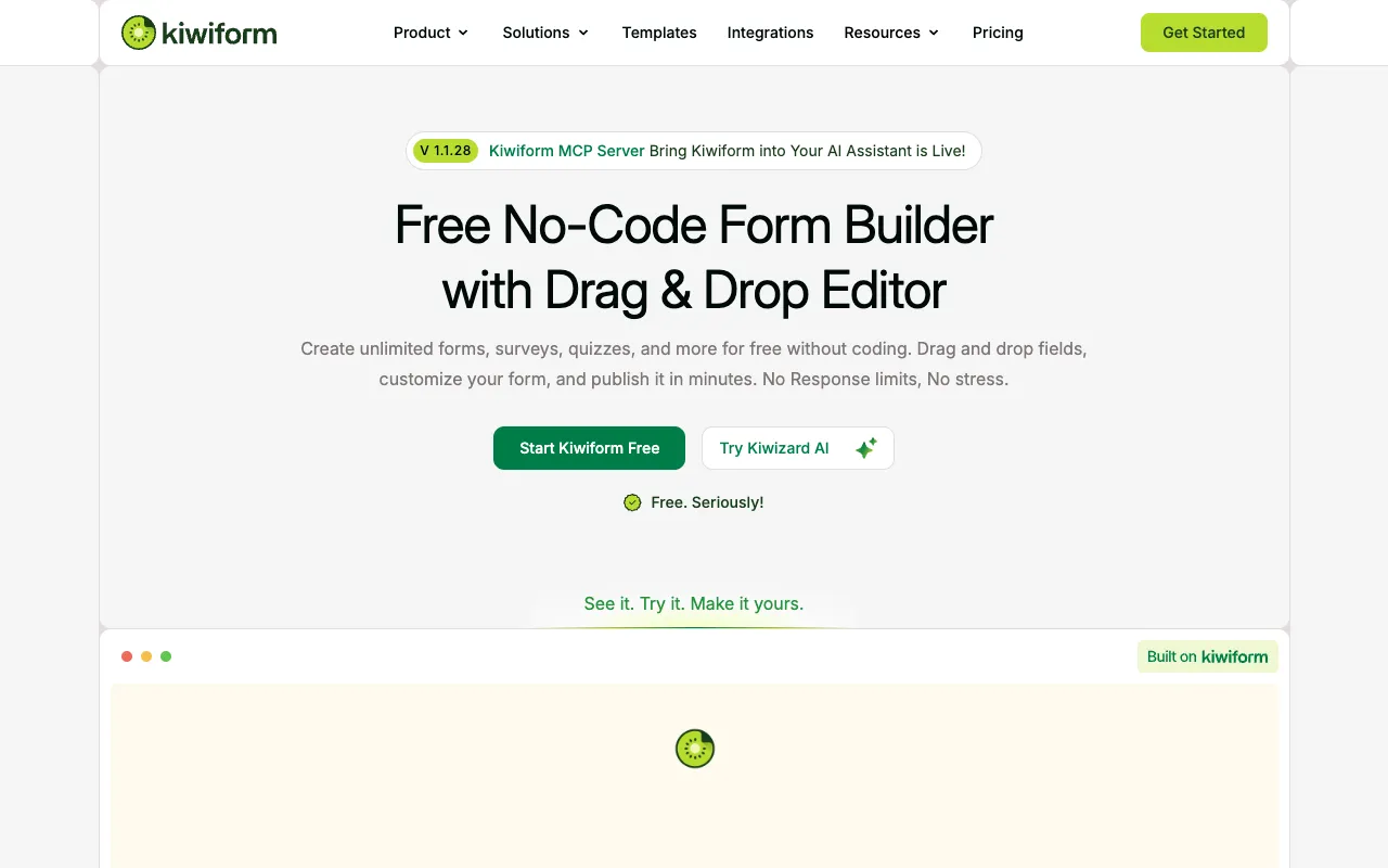 Kiwiform 官网预览