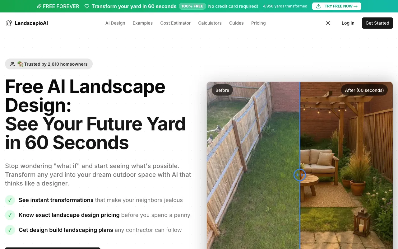 LandscapioAI homepage preview