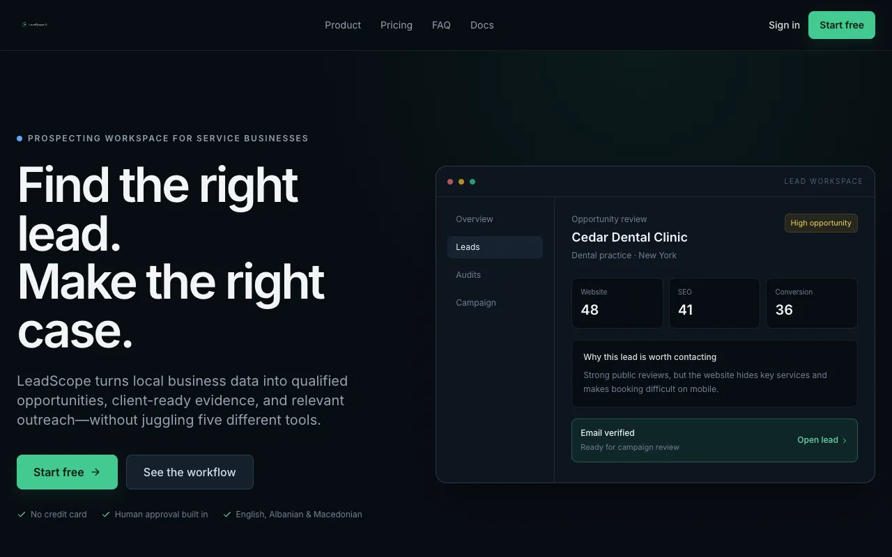 LeadScope AI 官网预览