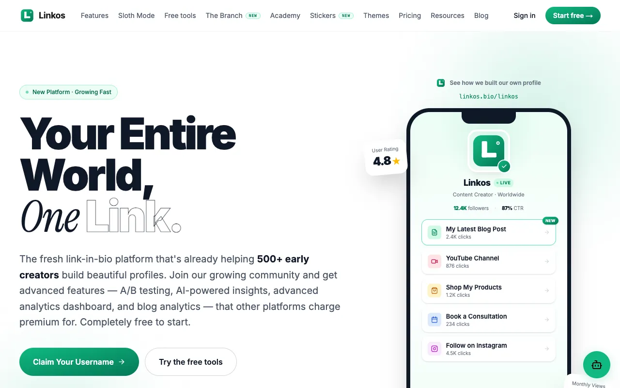 Linkos 官网预览