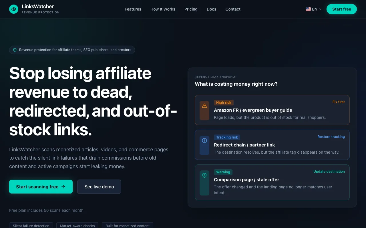 LinksWatcher homepage preview