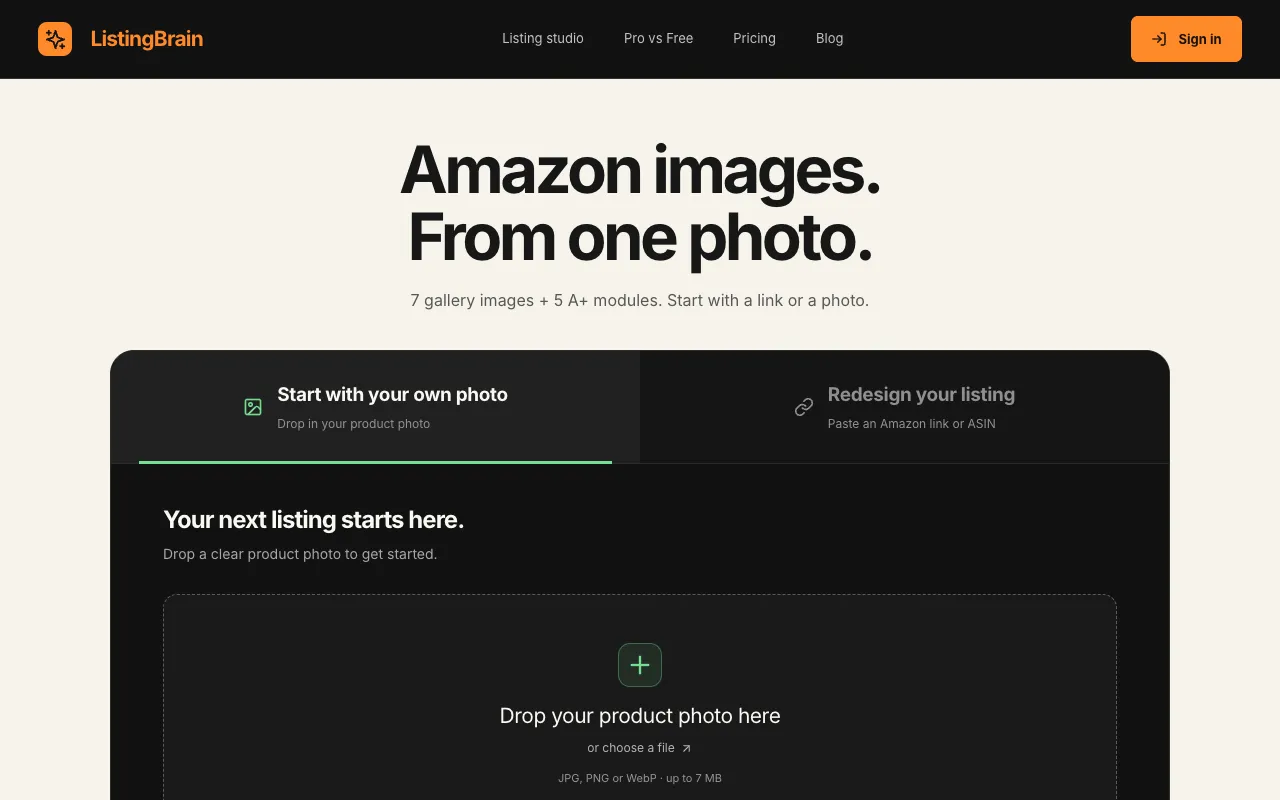 ListingBrain homepage preview