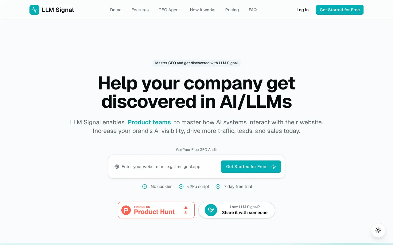 Preview of the LLM Signal website