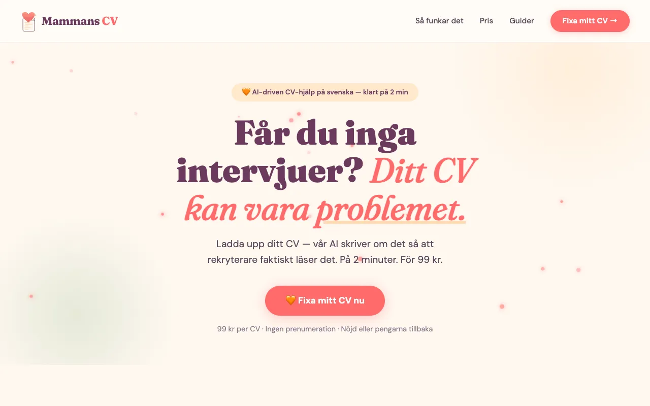Preview of the MammansCV website